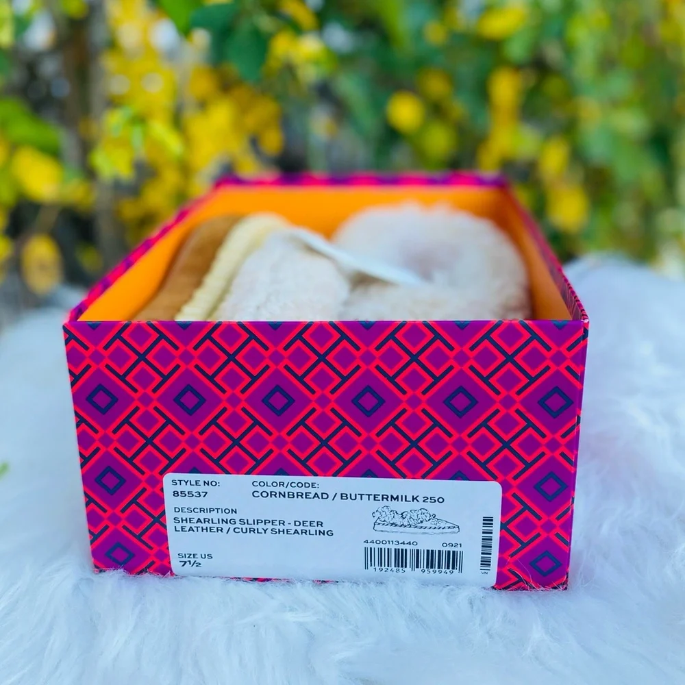 Tory Burch Genuine Shearling Slippers - Picture 8 of 9